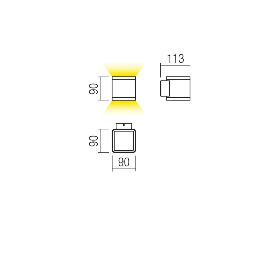 Redo 9065 - LED Vonkajšie nástenné svietidlo BETA 2xLED/6W/230V IP54