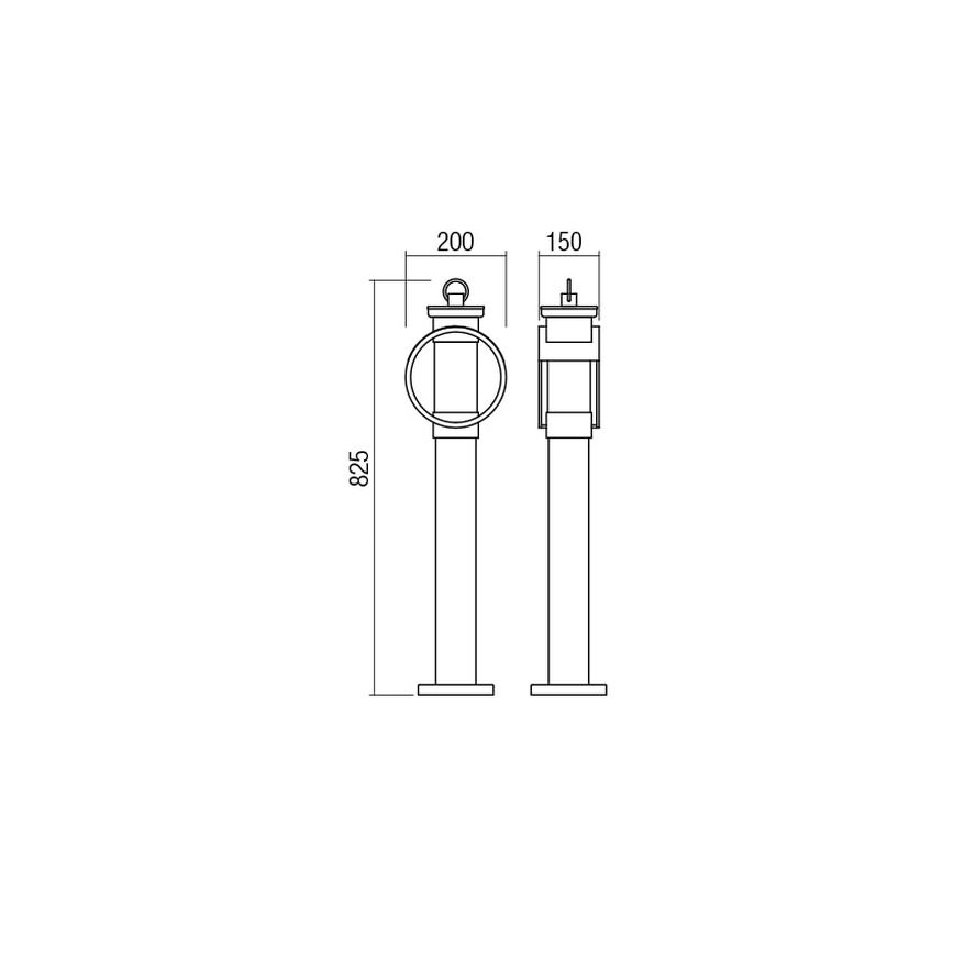 Redo 9573 - Vonkajšia lampa COMPASS 1xE27/42W/230V IP33