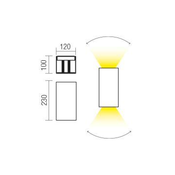 Redo 90568 - LED Vonkajšie nástenné svietidlo VARY 2xLED/10W/230V 4000K IP54 antracit