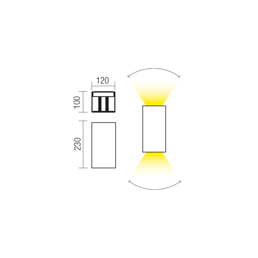 Redo 90568 - LED Vonkajšie nástenné svietidlo VARY 2xLED/10W/230V 4000K IP54 antracit