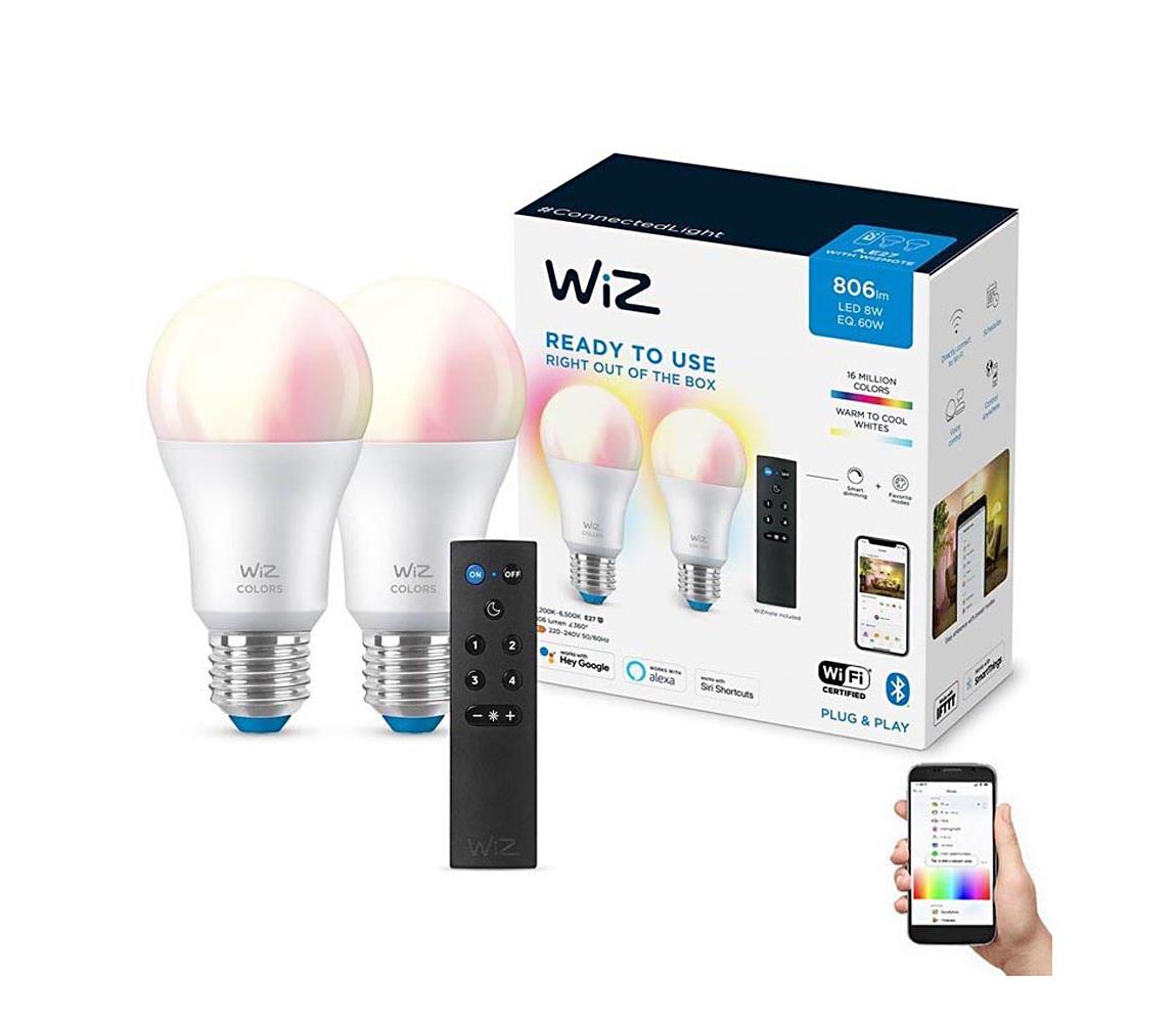 WiZ SADA 2x LED RGBW Stmievateľná žiarovka A60 E27/8,5W/230V 2200-6500K Wi-Fi+DO - WiZ 