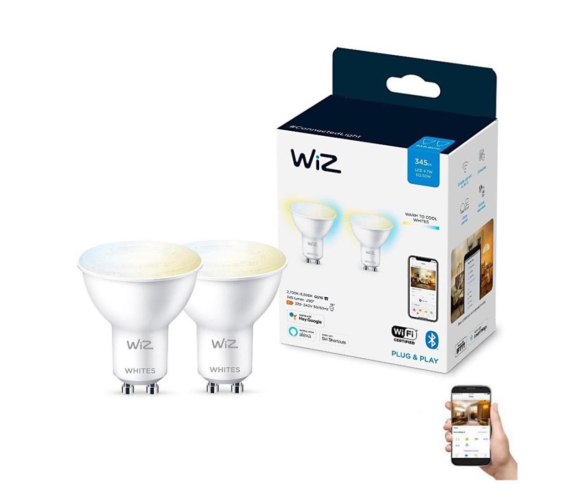 WiZ SADA 2x LED Stmievateľná žiarovka PAR16 GU10/4,7W/230V 2700-6500K CRI 90 Wi-Fi-WiZ 