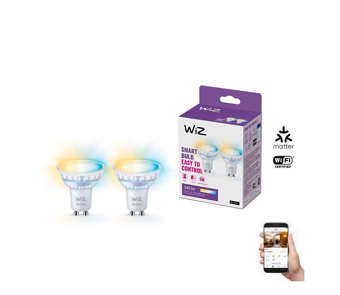 WiZ SADA 2x LED Stmievateľná žiarovka PAR16 GU10/4,7W/230V 2700-6500K CRI 90 Wi-Fi-WiZ 