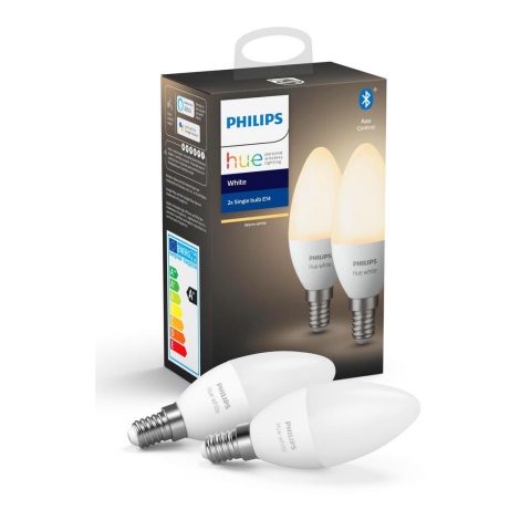 SADA 2x LED Stmievateľná žiarovka Philips Hue WHITE E14/5,5W/230V 2700K
