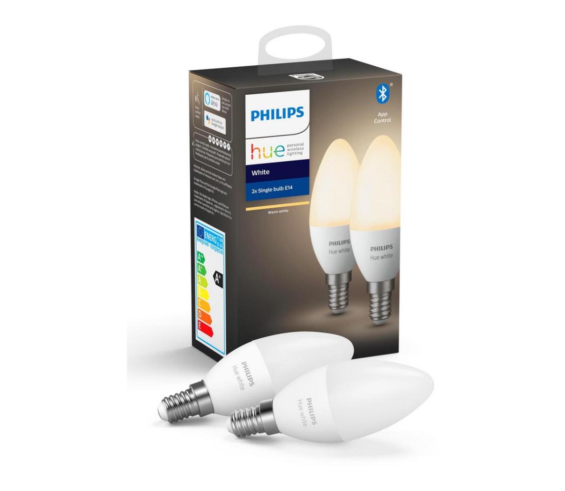 Obrázok Philips SADA 2x LED Stmievateľná žiarovka Philips HUE WHITE E14/5,5W/230V P3085