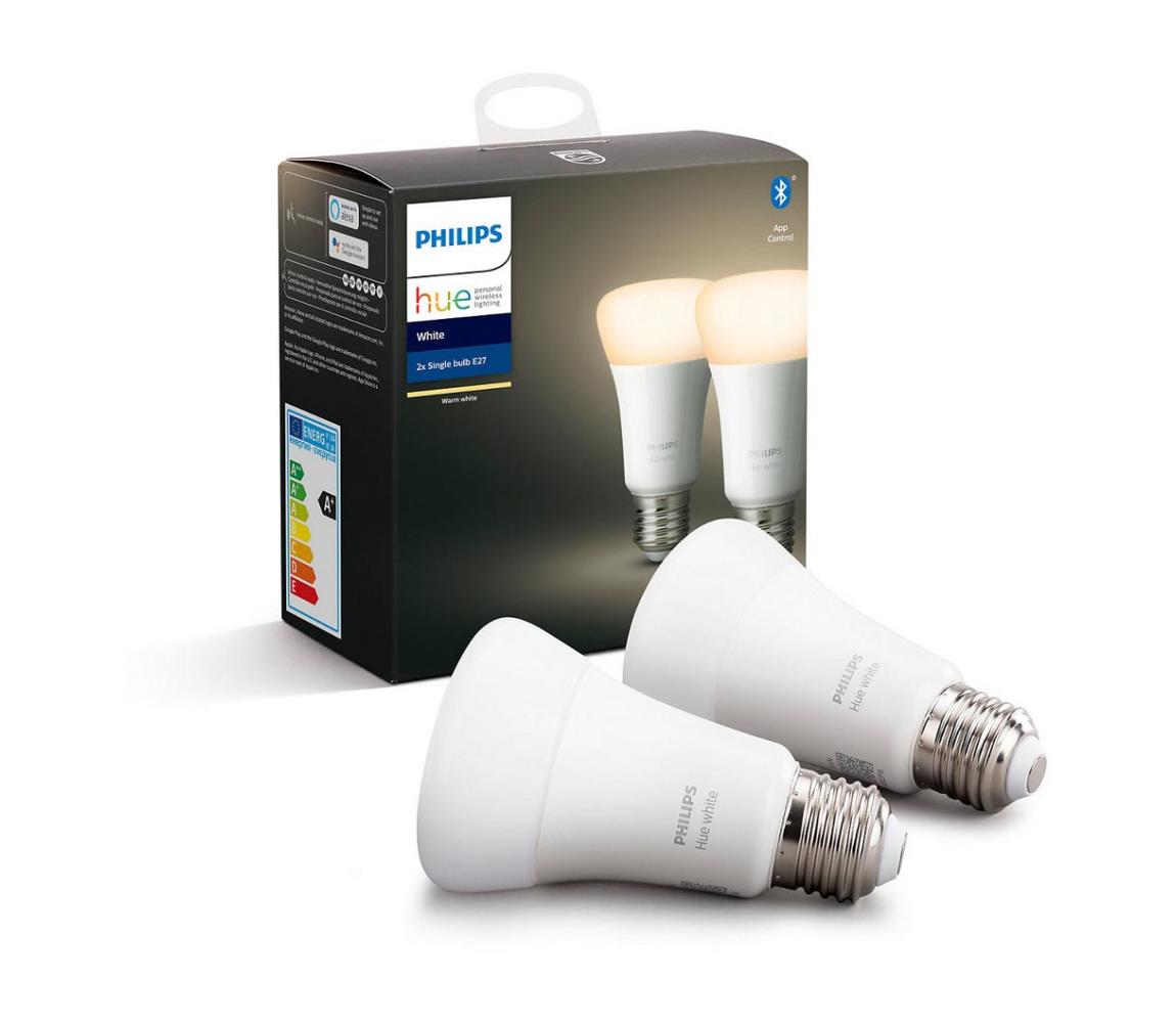 Philips SADA 2x LED Stmievateľná žiarovka Philips Hue WHITE E27/9W/230V 2700K 