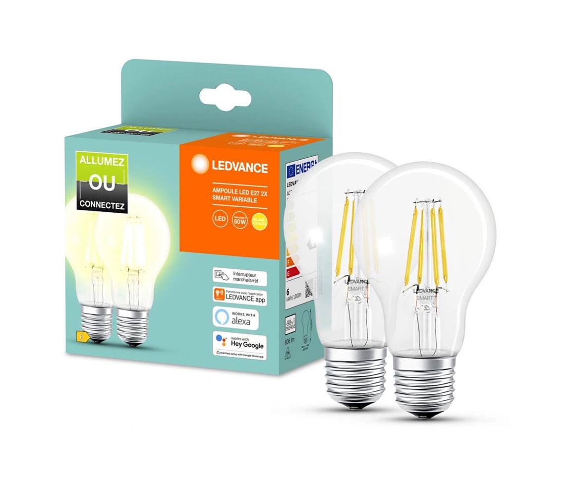 Ledvance SADA 2x LED Stmievateľná žiarovka SMART+ A60 E27/6W/230V 2700K  - Ledvance 