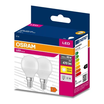 SADA 2x LED Žiarovka P45 E14/4,9W/230V 3000K - Osram