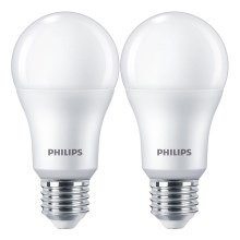 SADA 2x LED Žiarovka Philips A67 E27/13W/230V 4000K