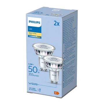 SADA 2x LED Žiarovka Philips GU10/4,6W/230V 2700K