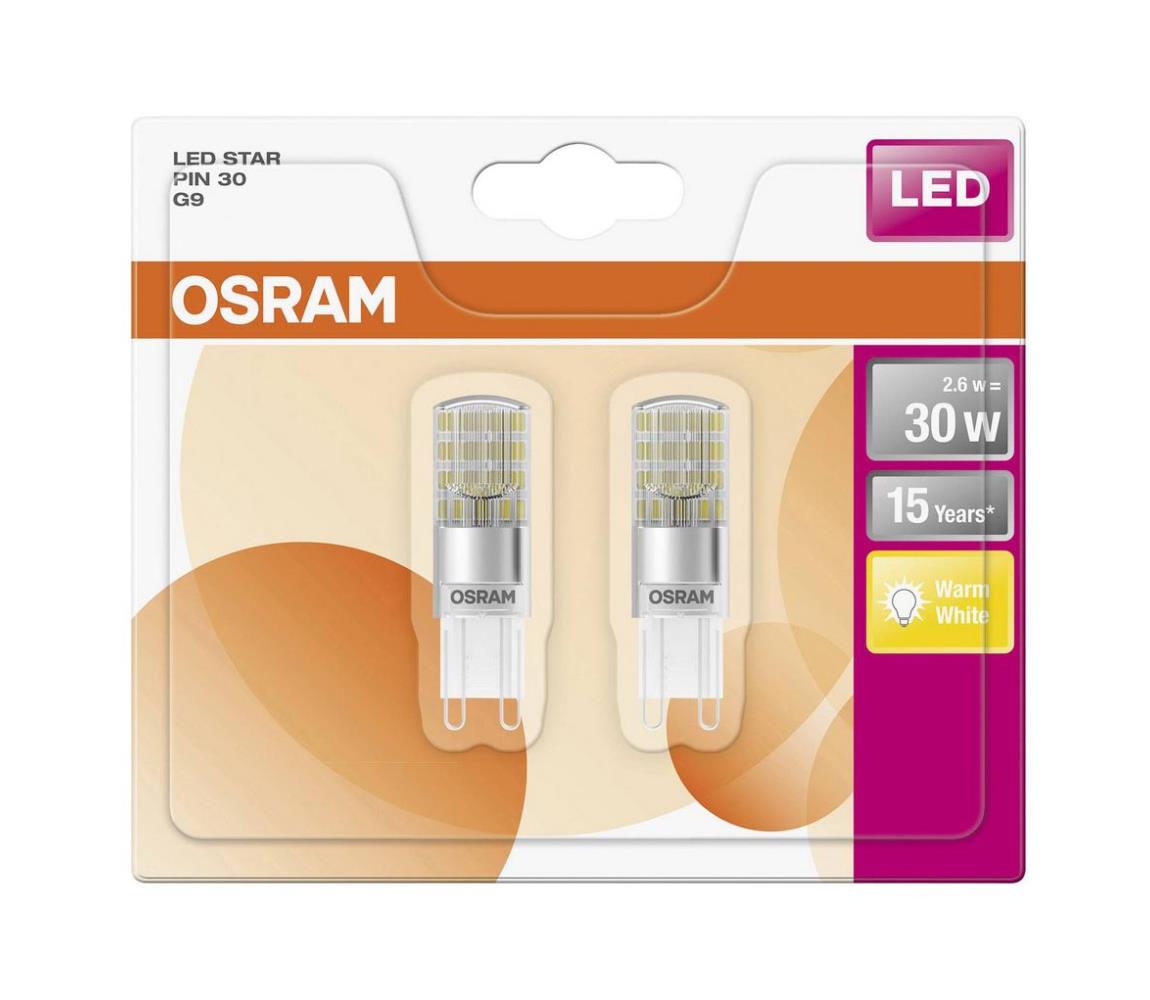 Obrázok OSRAM LED STAR PIN 230V 2,6W 827 G9 noDIM A++ Plast čirý 320lm 2700K 15000h (blistr 2ks), 4058075812635