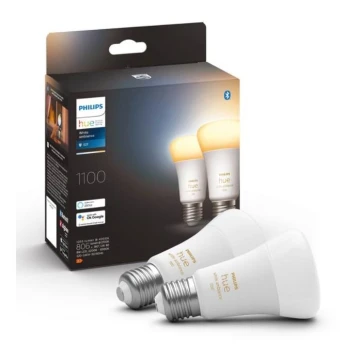 SADA 2xLED Stmievateľná žiarovka Philips Hue WHITE AMBIANCE E27/8W/230V 2200-6500K