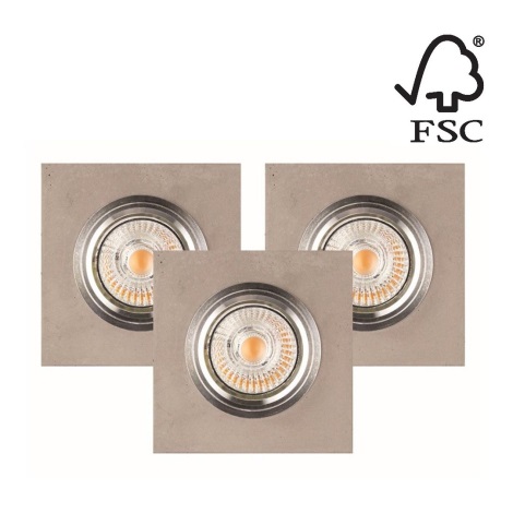SADA 3x LED Podhľadové svietidlo VITAR 1xGU10/5W/230V CRI 90 betón – FSC certifikované