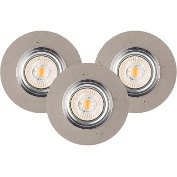 SADA 3x LED Podhľadové svietidlo VITAR 1xGU10/5W/230V CRI 90 betón – FSC certifikované