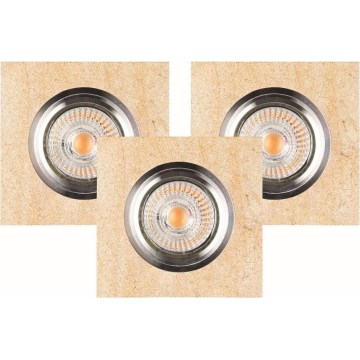 SADA 3x LED Podhľadové svietidlo VITAR 1xGU10/5W/230V CRI 90 pieskovec – FSC certifikované