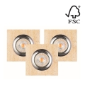 SADA 3x LED Podhľadové svietidlo VITAR 1xGU10/5W/230V pieskovec – FSC certifikované