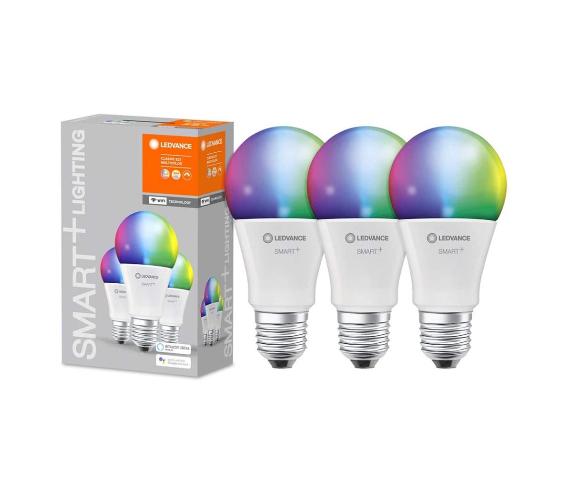 Obrázok  SADA 3x LED RGB Stmievateľná žiarovka SMART+ E27/9W/230V 2700K-6500K - Ledvance P224710