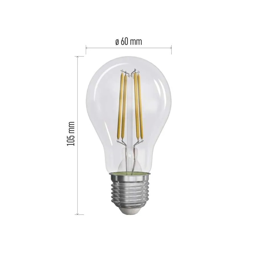 SADA 3x LED Žiarovka FILAMENT A60 E27/3,8W/230V 2700K Energetická trieda A