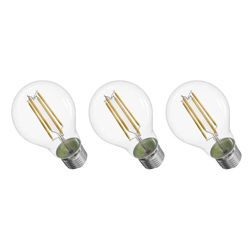 SADA 3x LED Žiarovka FILAMENT A60 E27/3,8W/230V 4000K Energetická trieda A