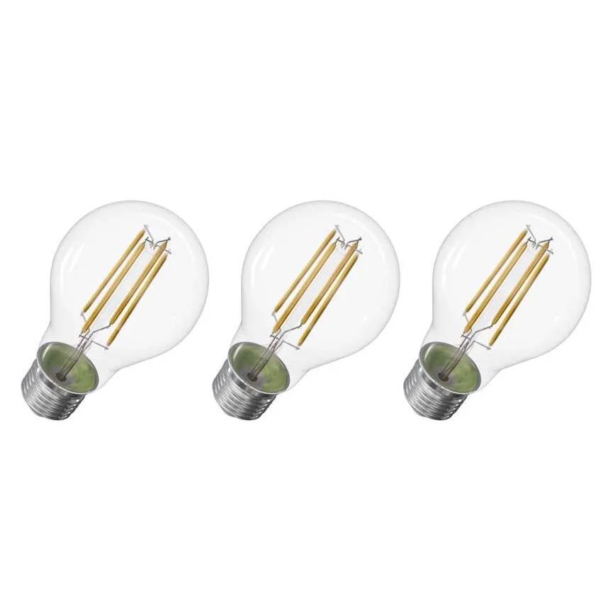 SADA 3x LED Žiarovka FILAMENT A60 E27/3,8W/230V 4000K Energetická trieda A