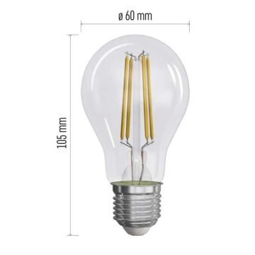 SADA 3x LED Žiarovka FILAMENT A60 E27/3,8W/230V 4000K Energetická trieda A