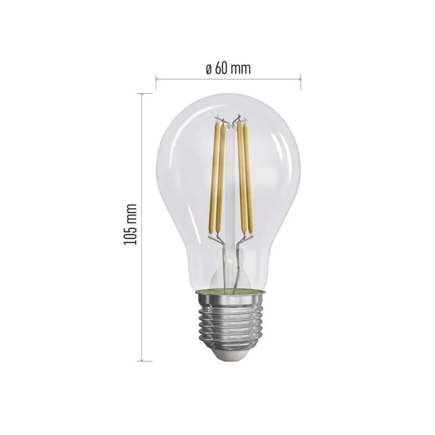 SADA 3x LED Žiarovka FILAMENT A60 E27/3,8W/230V 4000K Energetická trieda A