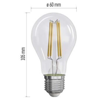 SADA 3x LED Žiarovka FILAMENT A60 E27/5W/230V 2700K Energetická trieda A