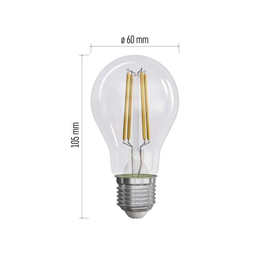 SADA 3x LED Žiarovka FILAMENT A60 E27/5W/230V 2700K Energetická trieda A