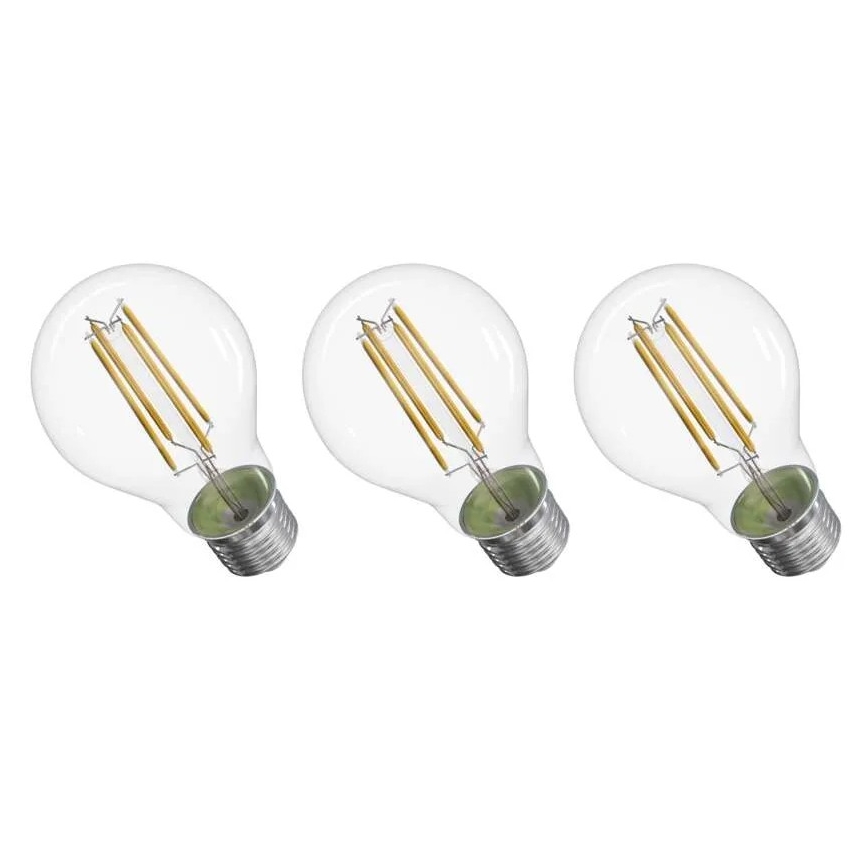 SADA 3x LED Žiarovka FILAMENT A60 E27/5W/230V 4000K Energetická trieda A