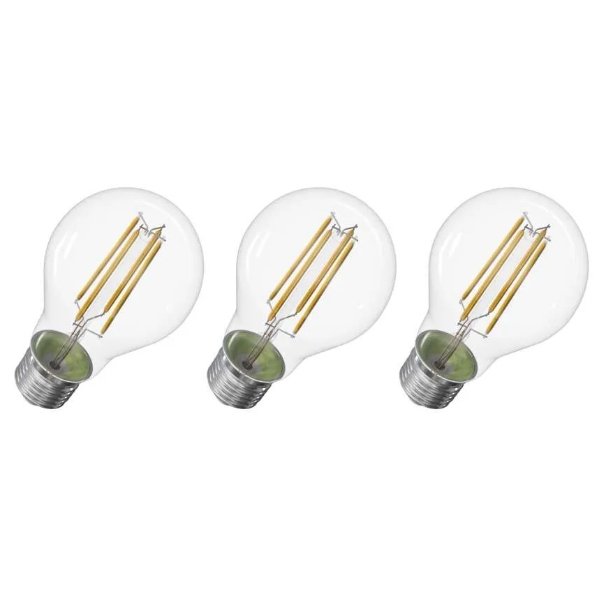 SADA 3x LED Žiarovka FILAMENT A60 E27/5W/230V 4000K Energetická trieda A