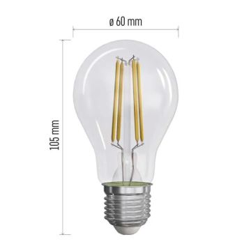 SADA 3x LED Žiarovka FILAMENT A60 E27/5W/230V 4000K Energetická trieda A