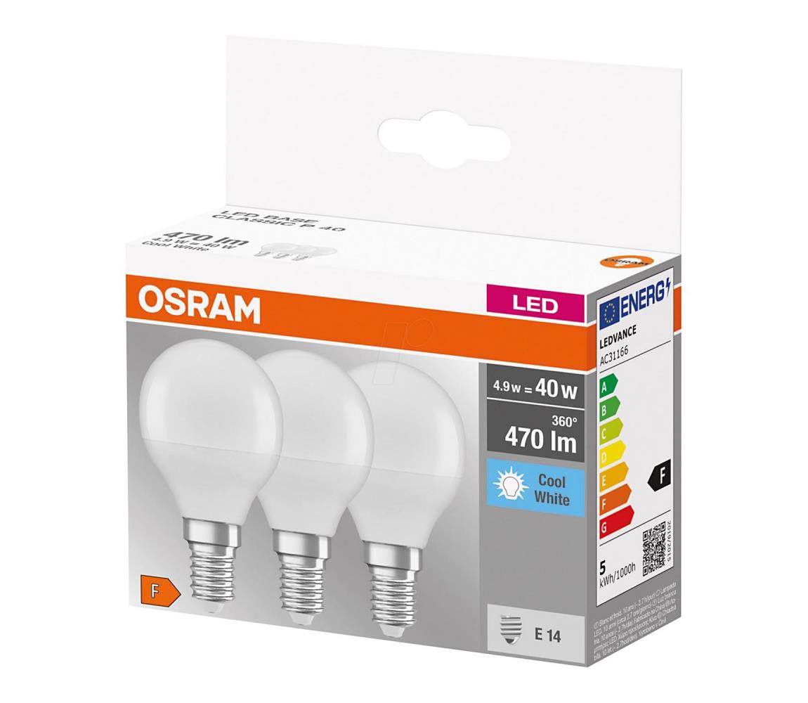 Osram SADA 3x LED Žiarovka P40 E14/4,9W/230V 4000K - Osram 