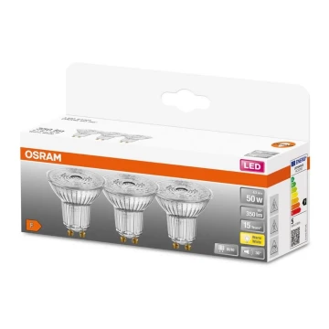 SADA 3x LED Žiarovka PAR16 GU10/4,3W/230V 2700K - Osram