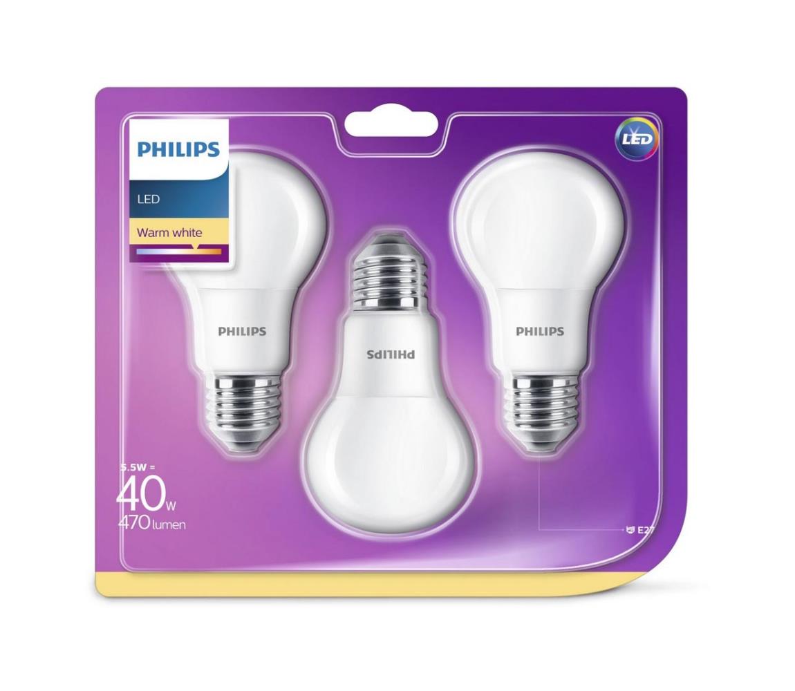 Philips SADA 3x LED Žiarovka Philips E27/5,5W/230V 2700K 