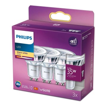 SADA 3x LED Žiarovka Philips GU10/3,5W/230V 2700K