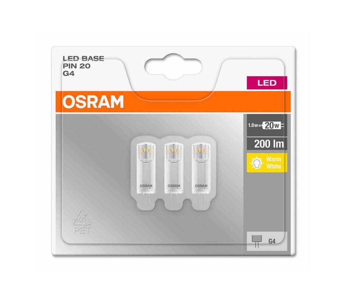 Obrázok OSRAM LED BASE PIN CL 1,8W 12V 827 G4 200lm 2700K (CRI 80) 10000h A++ (Blistr 3ks) 4058075093935