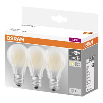 SADA 3x LED Žiarovka VINTAGE E27/7W/230V 2700K - Osram