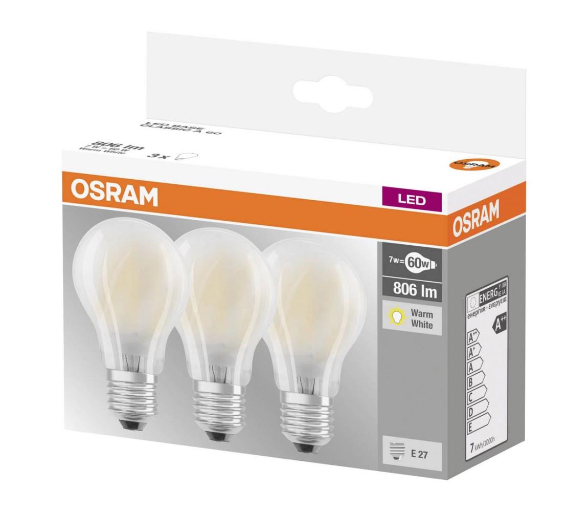 Osram SADA 3x LED Žiarovka VINTAGE E27/7W/230V 2700K - Osram 