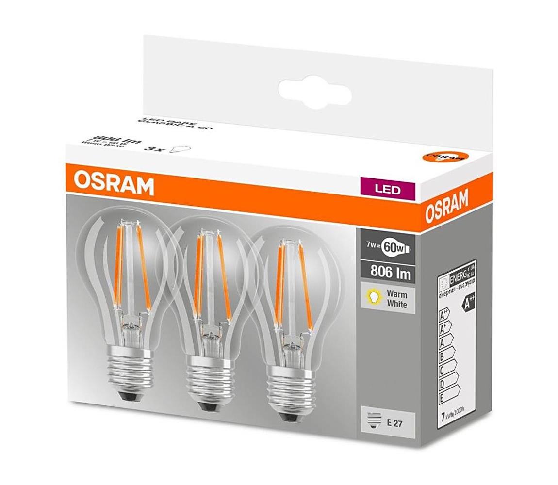 Osram SADA 3x LED Žiarovka VINTAGE E27/7W/230V 2700K - Osram 