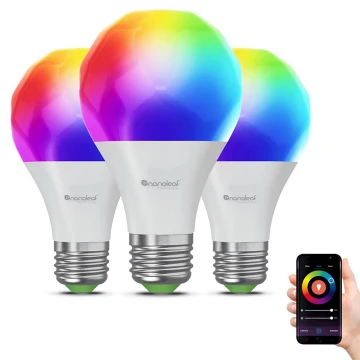 SADA 3xLED RGBW Stm. žiarovka ESSENTIALS A60 E27/8,5W/230V CRI90 2700-6500K Wi-Fi - Nanoleaf