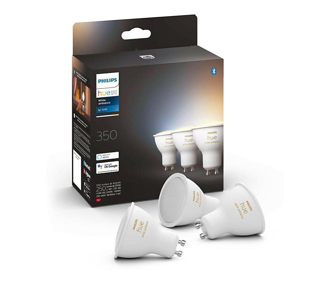 Philips SADA 3xLED Stmievateľná žiarovka Philips Hue WHITE AMBIANCE GU10/4,3W/230V 