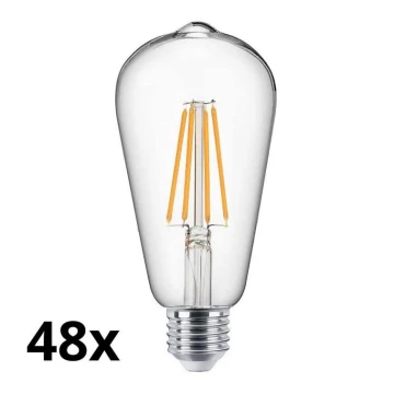SADA 48x LED Žiarovka VINTAGE ST64 E27/7W/230V 2700K