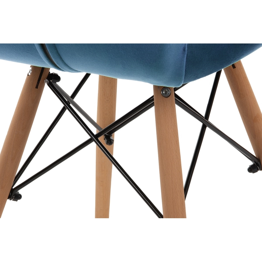 SADA 4x Jedálenská stolička TRIGO 74x48 cm tmavomodrá/buk