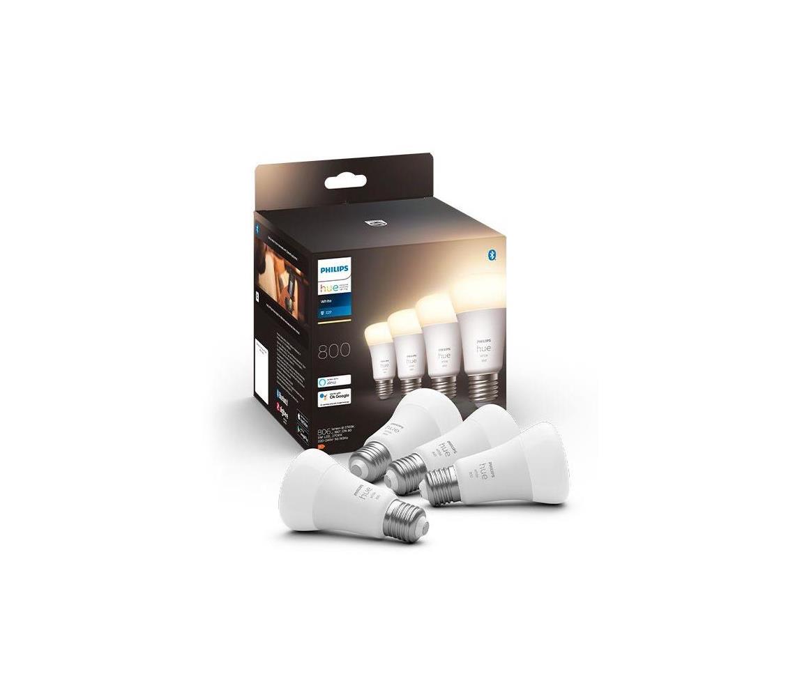 Philips SADA 4x LED Stmievateľná žiarovka Philips Hue WHITE A60 E27/9W/230V 2700K 