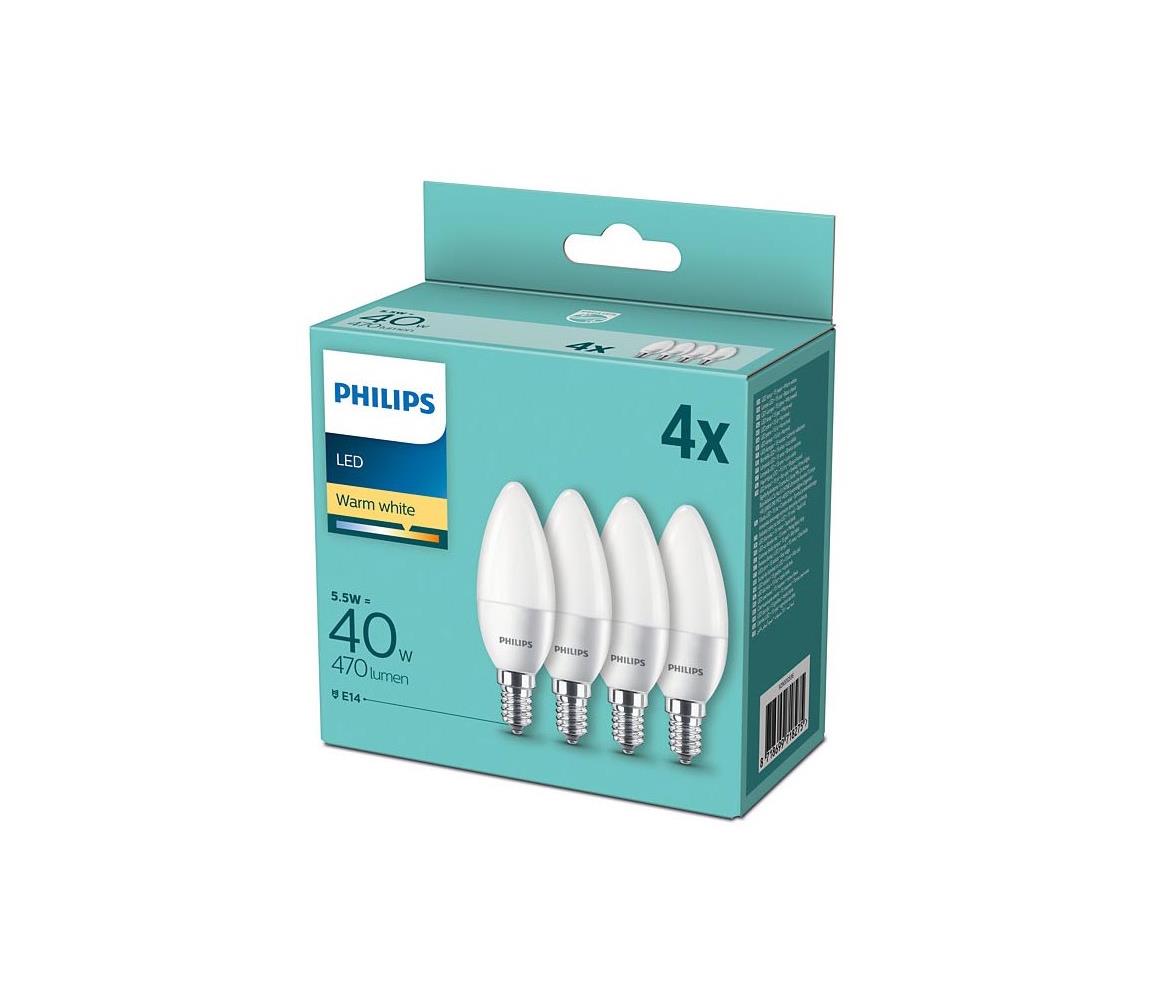 Philips SADA 4x LED Žiarovka Philips E14/5,5W/230V 2700K 