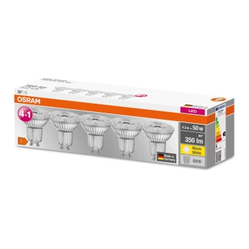 SADA 5x LED Žiarovka PAR16 GU10/4,3W/230V 2700K 36° - Osram