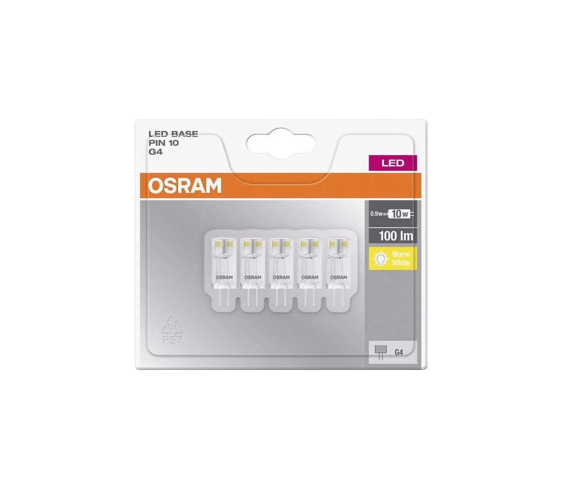 Obrázok LED žiarovka LEDVANCE 4058075093997 12 V, 0.9 W = 10 W, teplá biela, A++ (A++ - E), 5 ks