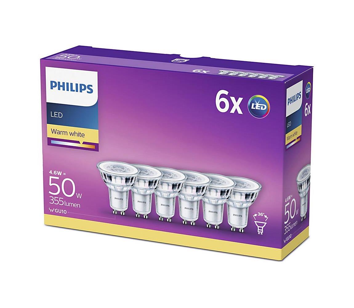 Philips SADA 6x LED Žiarovka Philips GU10/4,6W/230V 2700K 