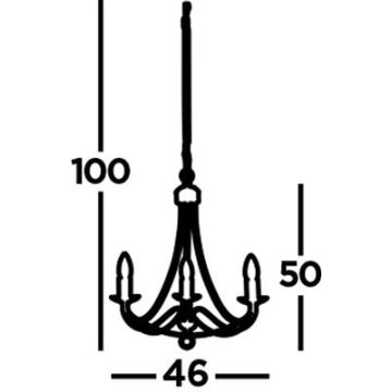 Searchlight - Luster na reťazi MAYPOLE 3xE14/60W/230V čierna