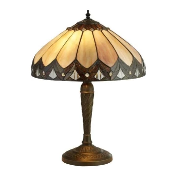 Searchlight - Tiffany stolná lampa PEARL 2xE27/60W/230V